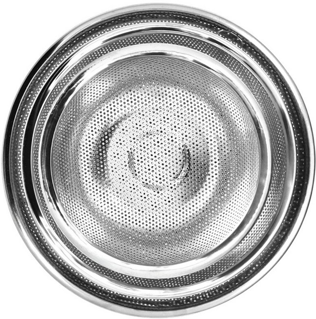 DAMDA 스텐304 타공 원형 채반, 1개, 실버