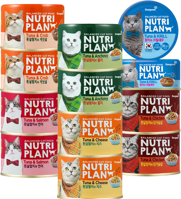 동원 뉴트리플랜 고양이 습식캔, 콤보(각2개씩), 160g, 12개