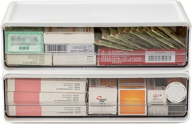 주앤지 다용도 슬라이딩 팬트리 투명창 수납함, 와이드형 1칸, 2개