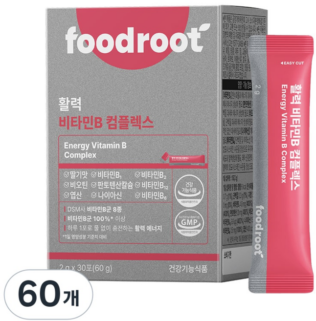 푸드루트 활력 비타민B 컴플렉스 b군 영양제, 2g, 60개