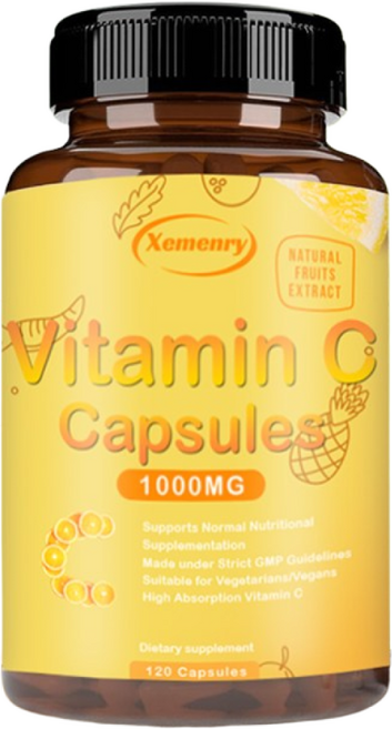 비타민 C(아스코르브산) 1000mg - 면역 지원 고흡수 보충제, 1개, 60정