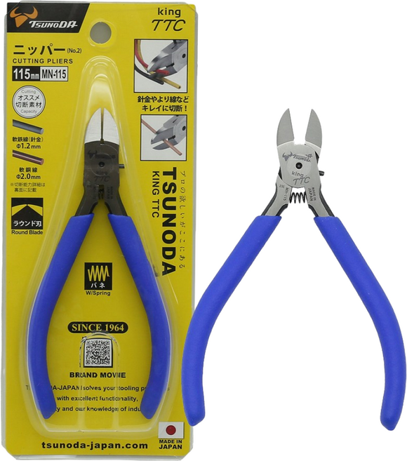 TTC 일제 MN-115 4.5인치 다목적 미니 정밀니퍼 전자부품 전선 컷팅 츠노다
