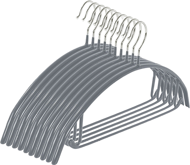 온리블 실리콘 코팅 어깨뿔 흘러내림 방지 옷걸이, 10개, 그레이