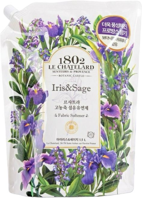 애경 르샤트라 보타닉 아이리스세이지 고농축섬유유연제 리필 1.5L, 5개
