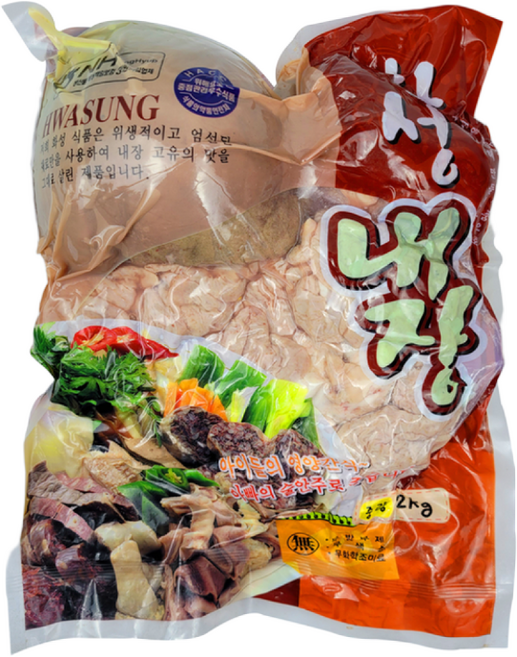 푸드토스 순대내장 돼지내장 2kg 오소리감투 간 허파 염통 소창 (월계수잎 땡초 서비스), 1개