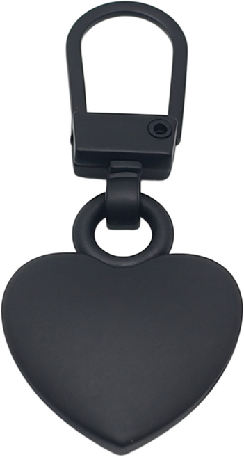 [오소사소] 지퍼고리 수선 3P 한세트(하트 디자인), 3개, 무광 블랙