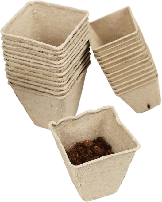 가든홀릭 지피포트 종이화분 삽목 자연분해 모종컵, 20개, 사각