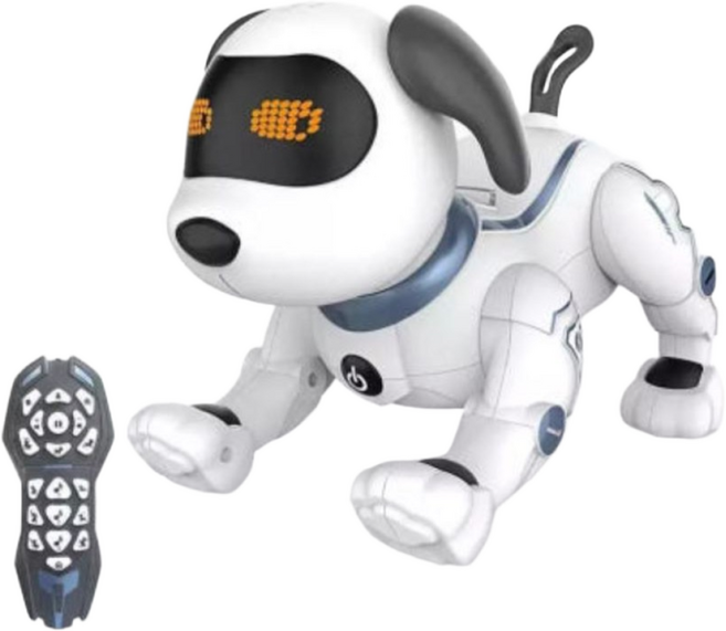KANGAROO 스마트 움직이는 지능형 원격제어 로봇 강아지 K16, 화이트, 1개