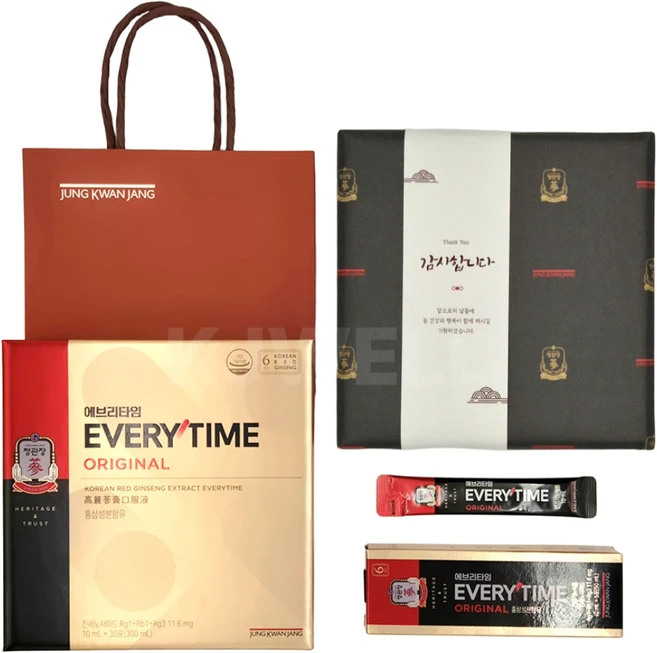 정관장 에브리타임 오리지널 고급 선물 포장 쇼핑백 세트, 10ml, 30개 - 쿠팡