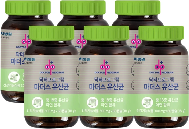 차바이오 닥터프로그램 마더스 유산균 6병 12개월분 냉장배송 온가족 유산균 패밀리, 60정, 6개 - 쿠팡