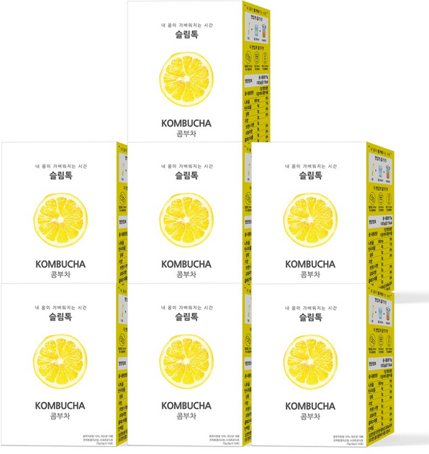 슬림톡 콤부차 레몬 15포 7박스 유산균 사과초모식초, 5g, 15개입, 7개