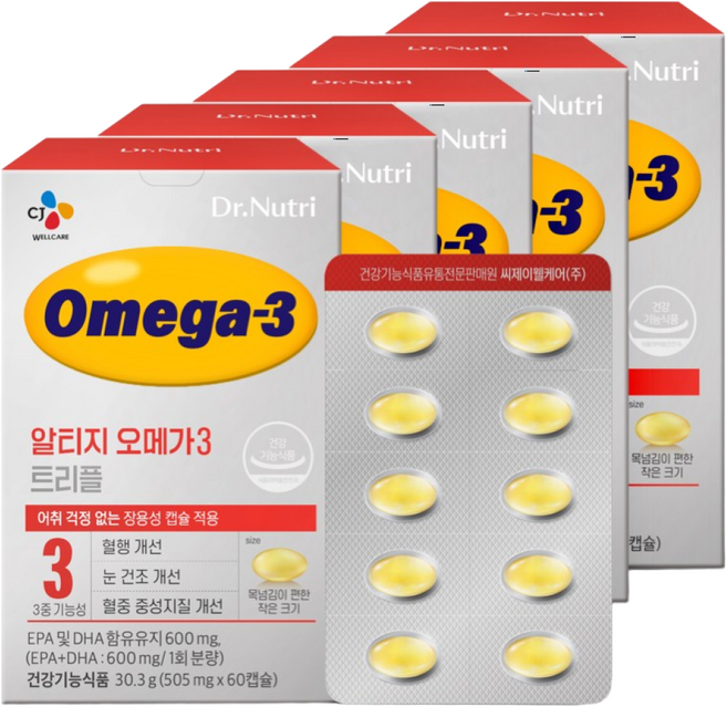 닥터뉴트리 알티지 오메가3 트리플 30.3g, 60정, 5개