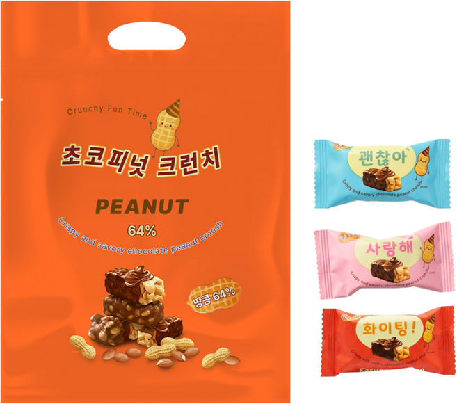 본아미 초코피넛 크런치 초코크런치 고소하고 맛있는 땅콩초코바, 1개, 600g