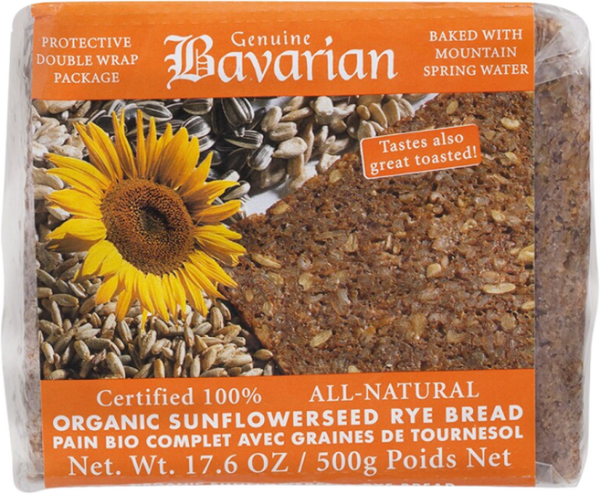 슐렌더 바바리안 유기농 호밀빵 4팩, 500g, 4개