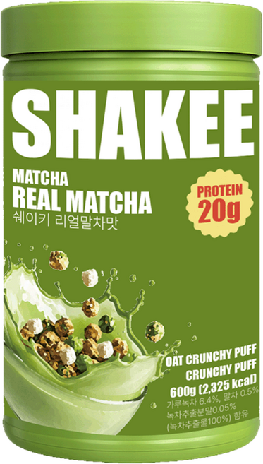 쉐이키 단백질 쉐이크 식사대용 대용량 리얼말차맛, 1개, 600g
