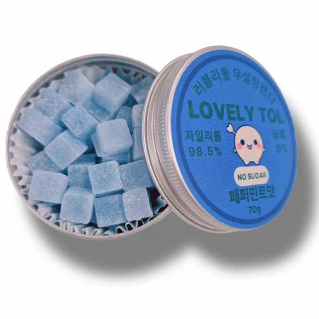 러블리톨 페퍼민트맛 무설탕자일리톨캔디, 70g, 1개