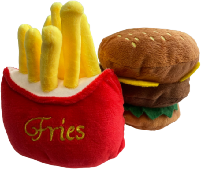 강아지 장난감 소리나는 햄버거 2종 세트 봉제인형, 1개