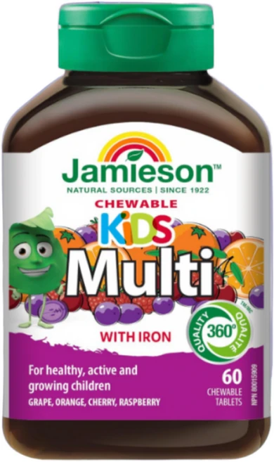 자미에슨 키즈 멀티비타민 츄어블 60정, 1개 - 쿠팡