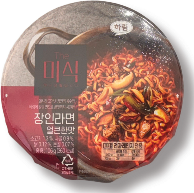 더미식 장인라면 얼큰한맛 컵 106g, 6개