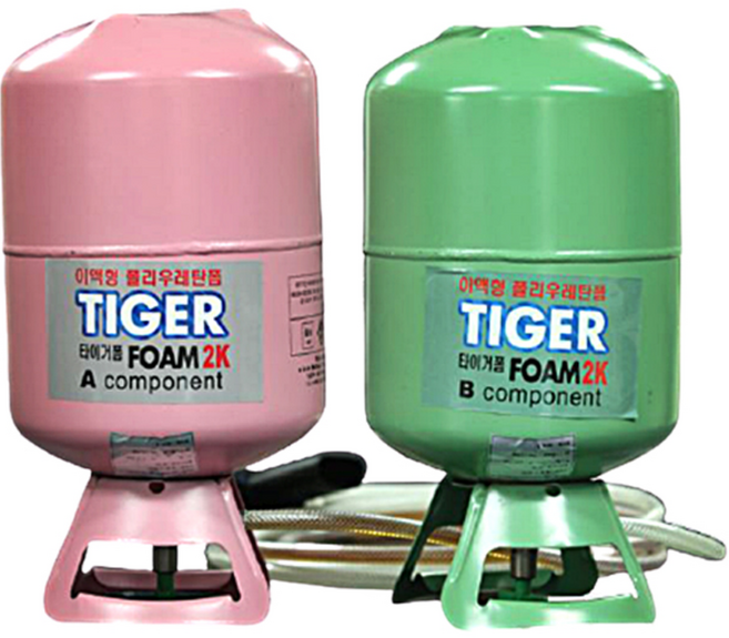우레탄폼 이액형 타이거폼 2K 단열 스프레이 경질 연질 폴리우레탄폼 뿜칠 전문가용, 1개