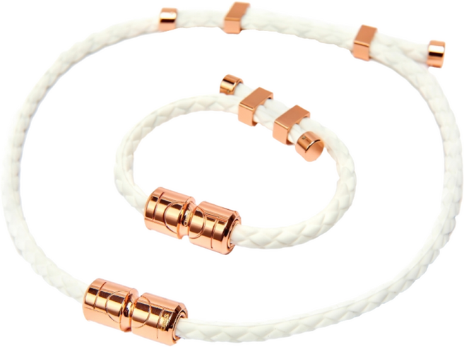 [세트 할인] 클라비스 비타 건강팔찌 목걸이 세트 근육통 완화 의료기기, 화이트로즈골드, 1개