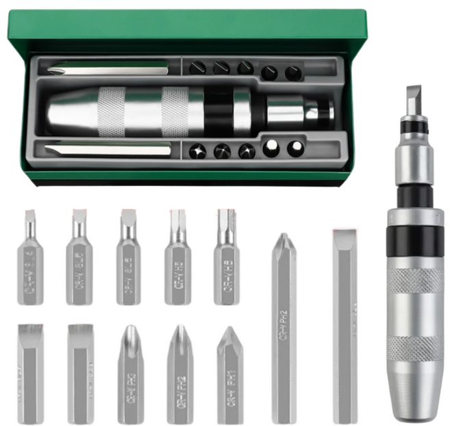 tinduo 13in1 타격 드라이버 고강도 비트세트 임백트 육각 다기능 드라이버 자석비트, 1개