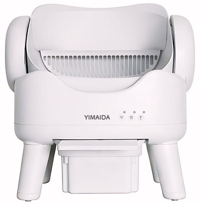 YIMAIDA YMD-102T 스마트 고양이 자동 화장실 APP 연동 저소음 안전센서 한국 버전, 화이트, 1개