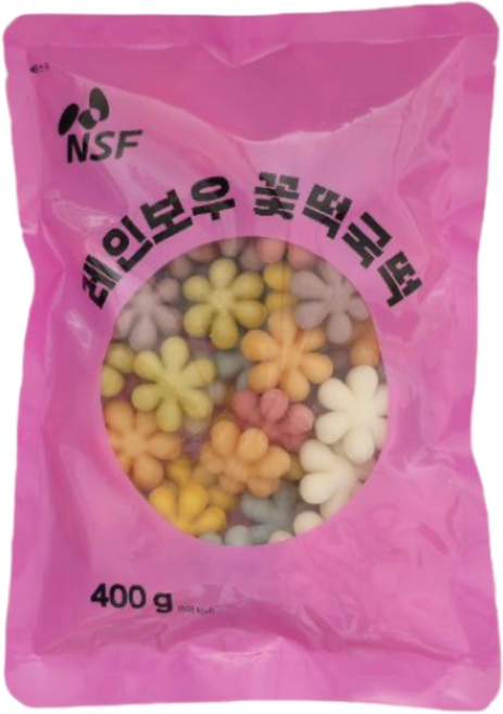 굿푸드365 국산쌀 레인보우 꽃 떡국떡, 1개, 400g
