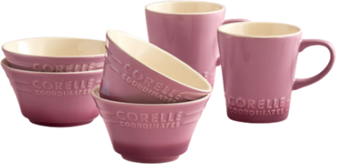 코렐 코디네이츠 브리즈스톤 도자기 그릇 식기세트 2인 4인, 1세트, 6p, 퍼플