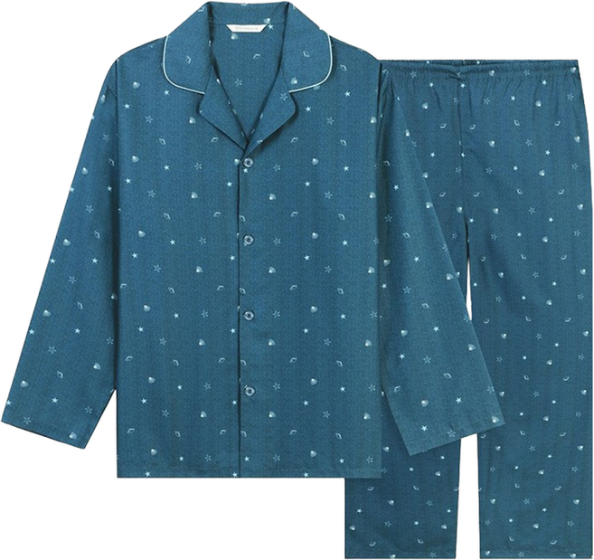 [홈이] 트라이 남성 파자마 순면 100% 60수 심플한 디자인 파자마파티 신혼여행 잠옷선물