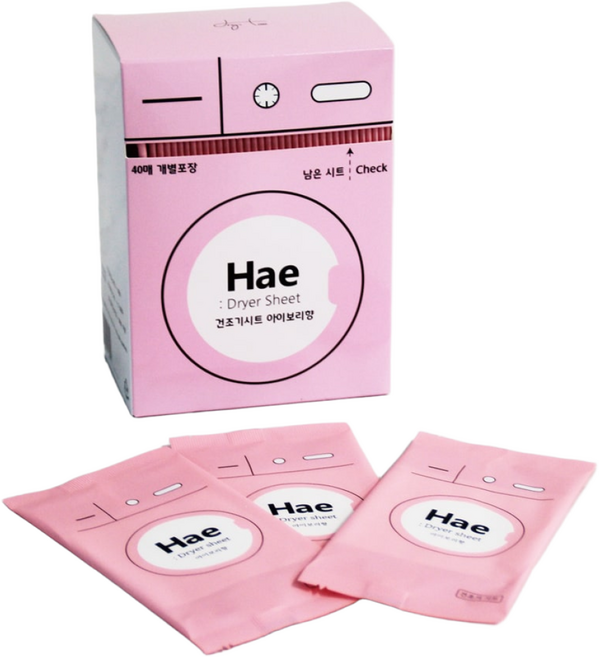 해 hae 건조기시트 드라이 빨래방 뽑아쓰는 종이형 섬유유연제 3종향, 달콤 아이보리, 1개