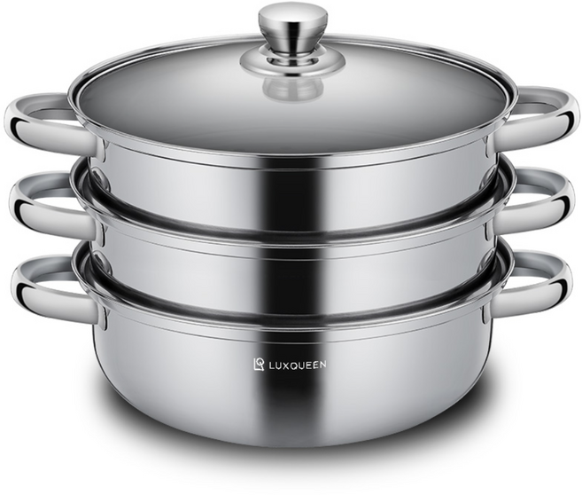 렉스퀸 IH 인덕션 스텐 찜기 3단, 28cm, 1개