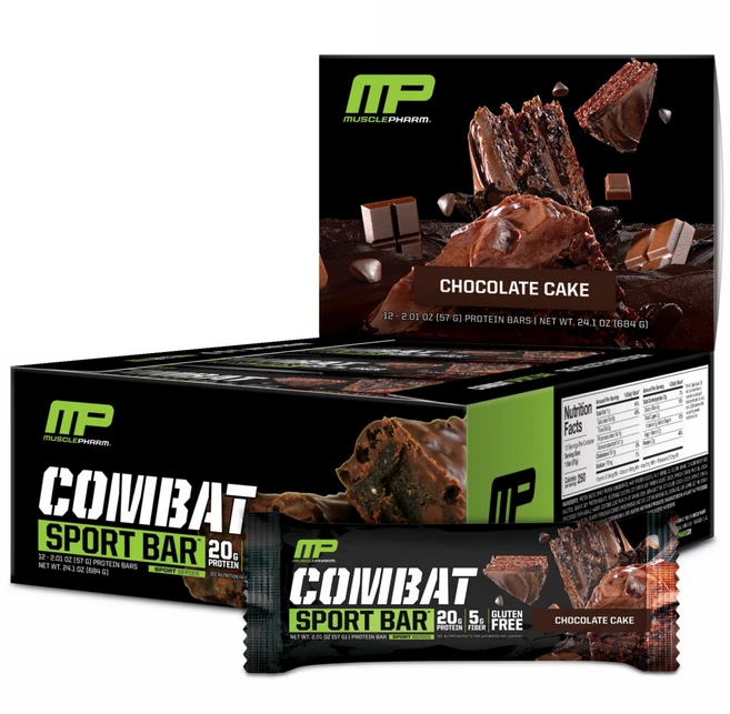 머슬팜 컴뱃 크런치 스포츠 프로틴 바 초콜릿 케이크 12개입, 684g, 1개 - 쿠팡