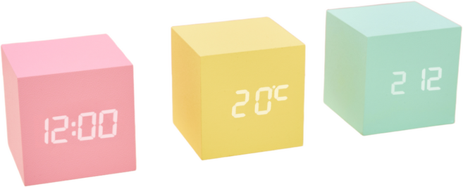 본비 미니 디지털 LED 탁상시계 무소음 감성 인테리어, 옐로우