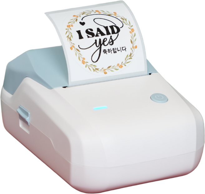 님봇 B1 휴대용 블루투스 라벨프린터 (라벨지1개포함), B1프린터 블루+사각화이트50x90, 1세트, NIIMBOT