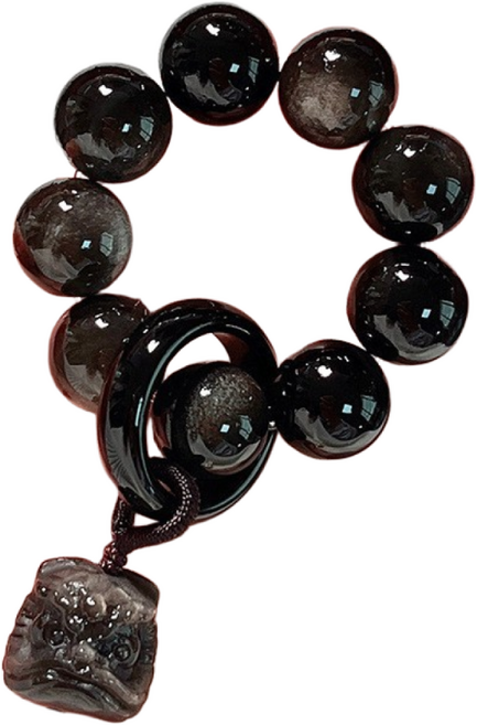 지엠씨 액운퇴치 소원성취 재물운 108배 붉교 애배 기도 손가락 염주, 1개, 흑요석