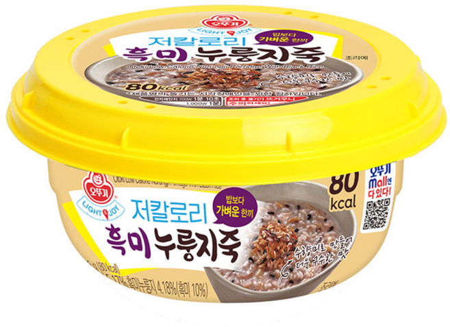 오뚜기 라이트 앤 조이 저칼로리 현미 누룽지죽, 215g, 2개