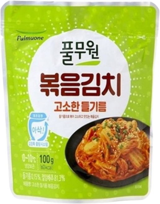 (상온)[풀무원]들기름 볶음김치 100gx10, 10개, 100g