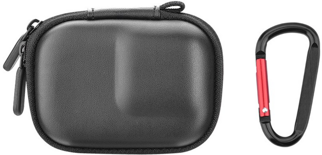 Flymile 액션캠 하드 케이스 DJI Osmo Action 5 Pro 4 3 GoPro 13 12 11 호환 방수 산행클립 휴대용 수납 파우치, 1개, black