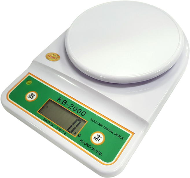 경인 디지털 주방저울 KB-2000 (2000g/1g) 전자저울