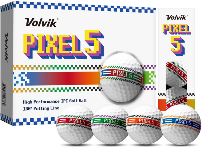 볼빅 골프공 픽셀5 고반발 아트볼 3피스, 멀티, 12개입, 1개