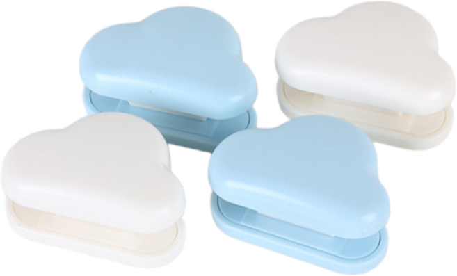 구름 디자인 치약 & 튜브용기 걸이 무타공 접착식 거치대 홀더 꽂이, 4개, 하늘흰색