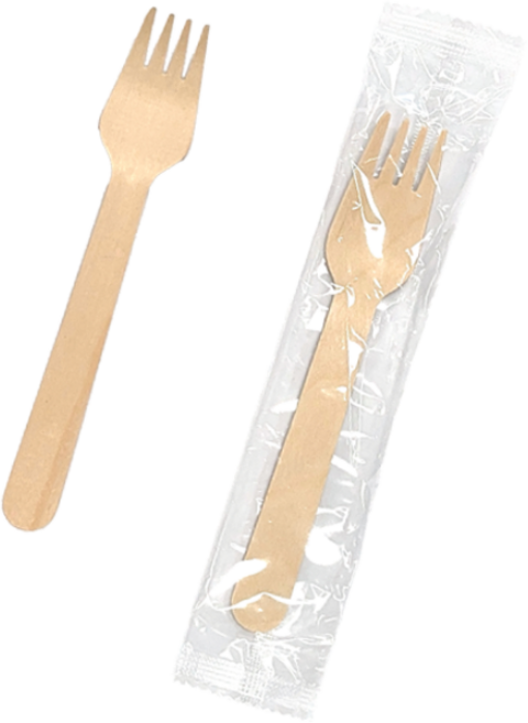 원바이 OPP 우드포크 개별포장 160mm 100개, 1세트, 100개입