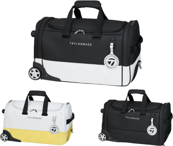 [정품] 25년 테일러메이드 마카롱 2 남여공용 바퀴형 골프 보스턴백 골프가방 신발 주머니 캐리어, 블랙