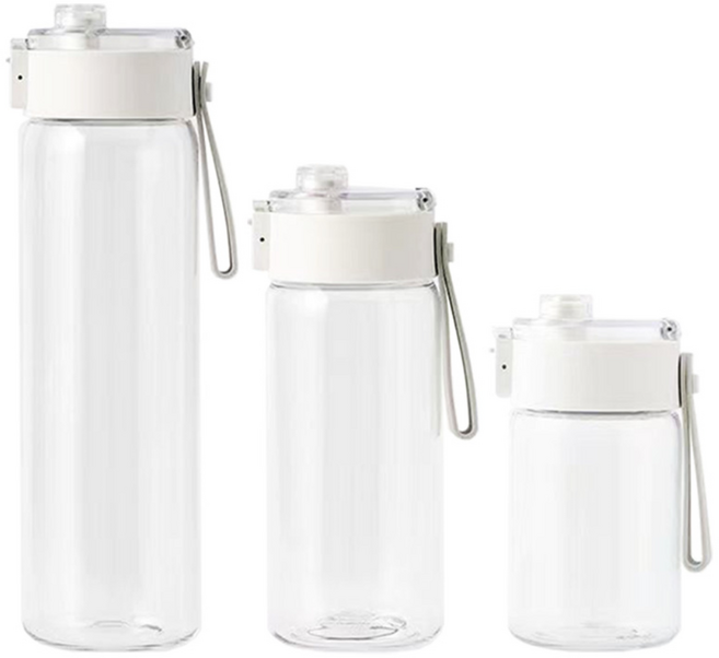 無印風水壺 簡約設計 輕巧便攜 安全材質 大容量 易清洗, 透明, 800ml, 1個