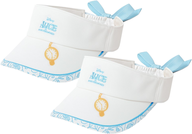 볼빅 골프모자 디즈니 바이저 썬캡 여성용 프리사이즈, 앨리스화이트, 2개