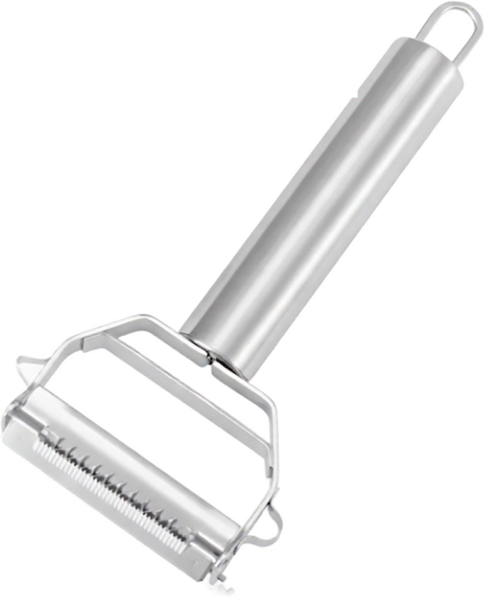 데릭스 다용도 만능 미니 채칼 채썰기 얇게썰기 야채 채소 과일, 1개, 내추럴 실버