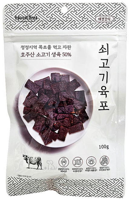 헤이데이 소고기육포 애견간식, 1개, 100g, 쇠고기
