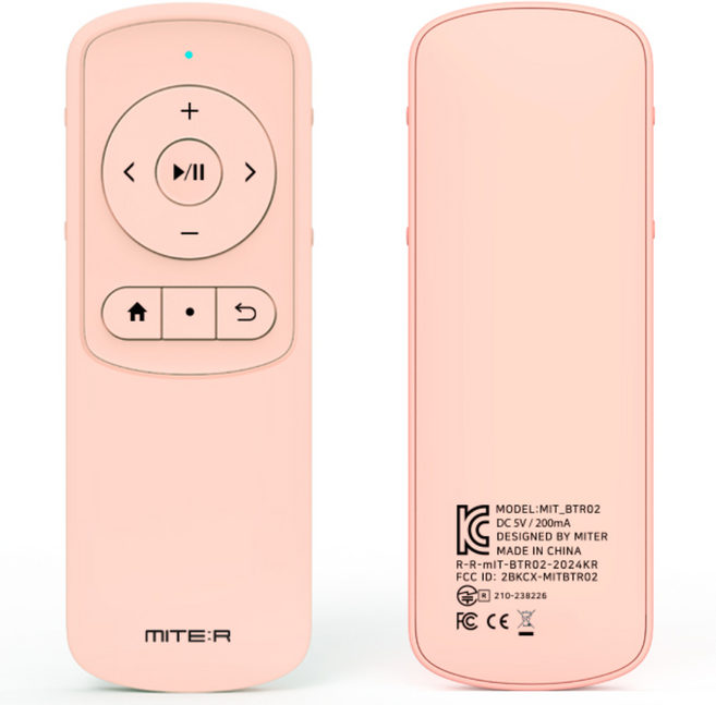 미테르 블루투스 리모컨 RM1, 1개, 베이비핑크