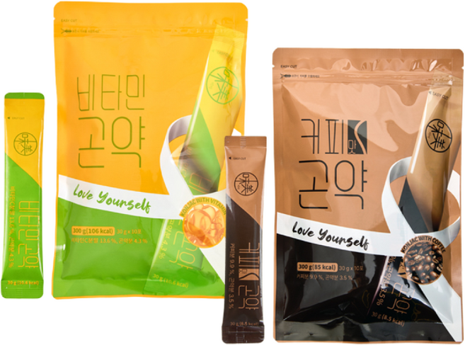 대신곤약 곤약젤리 스틱 간식 비타민 커피 2가지맛, 1세트, 300g